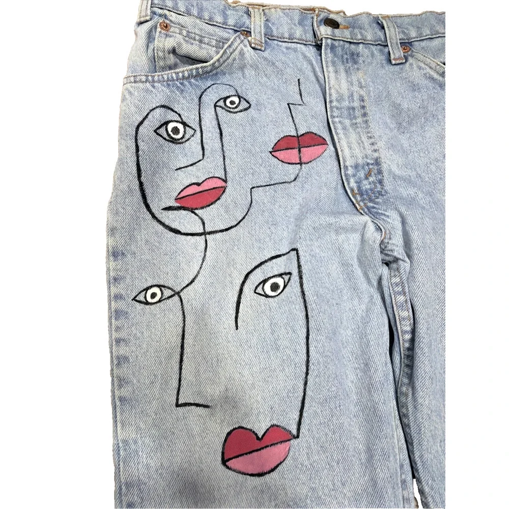 Vintage Levi’s 505 Custom Face Art Jeans W32